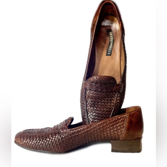 Sesto Meucci Shoes - Sesto Meucci Woven Leather Loafer Size 8M Italian Braided Academia Classic Flats